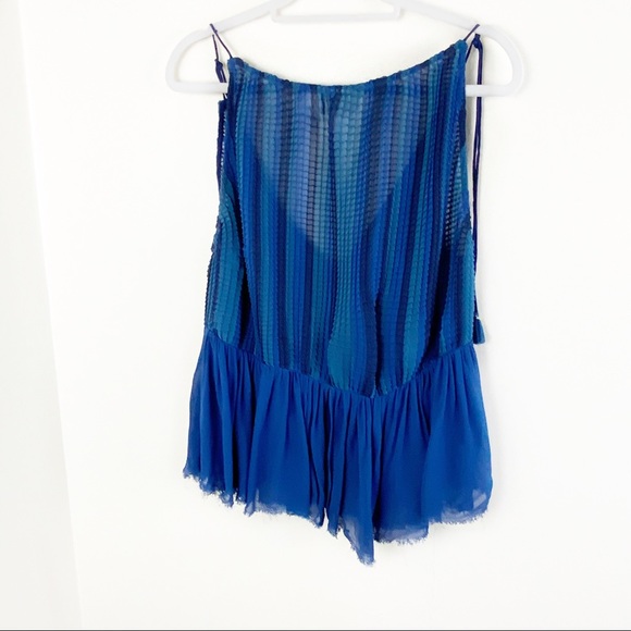 Akemi + Kin Anthropologie Blue Balance Tassel Top - Picture 11 of 11